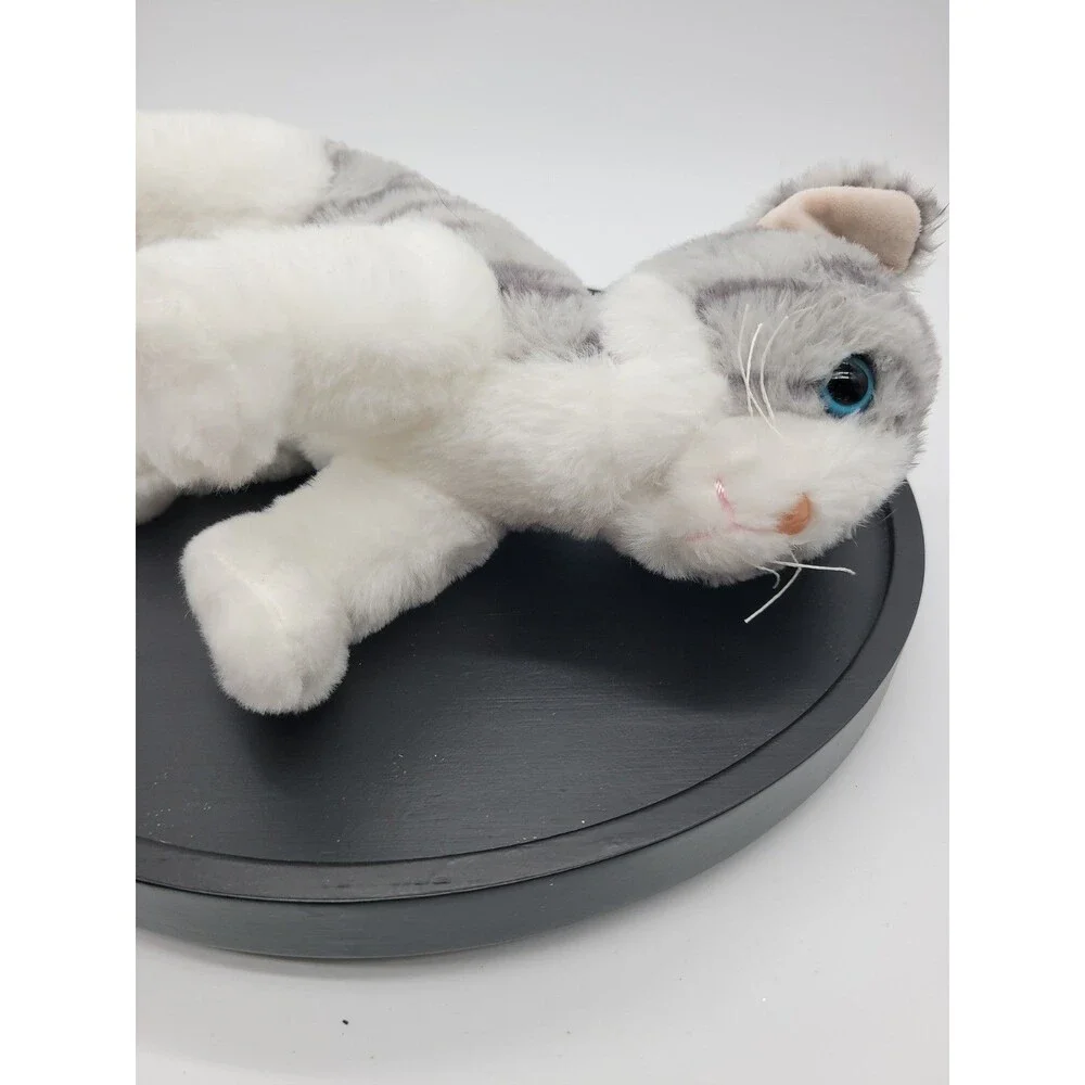 Teddy Mountain  Striped Gray Cat Tabby   Stuffed Animal Toy Plush 8”